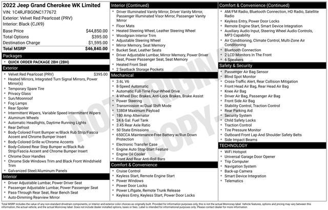 2022 Jeep Grand Cherokee WK Limited 4x4