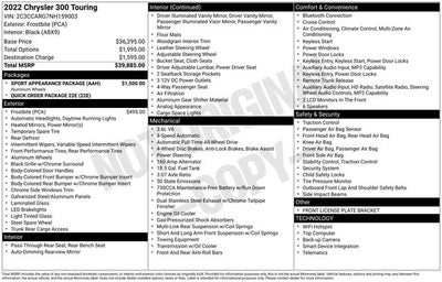 2022 Chrysler 300 Touring AWD