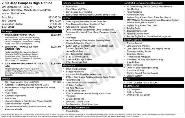 2023 Jeep Compass High Altitude 4x4