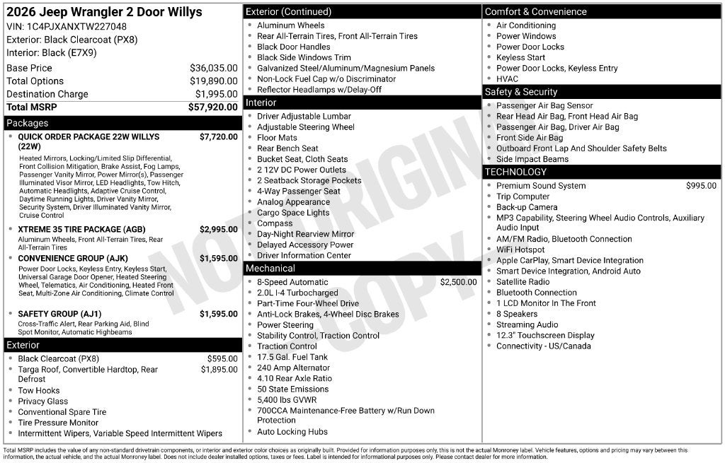 2026 Jeep Wrangler Willys
