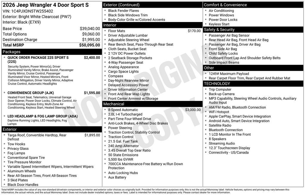 2026 Jeep Wrangler Sport S