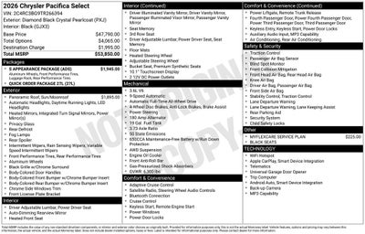 2026 Chrysler Pacifica Select