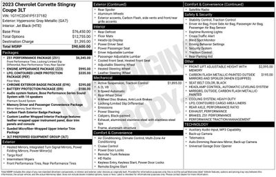 2023 Chevrolet Corvette Stingray 3LT