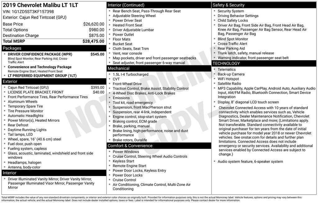 2019 Chevrolet Malibu LT