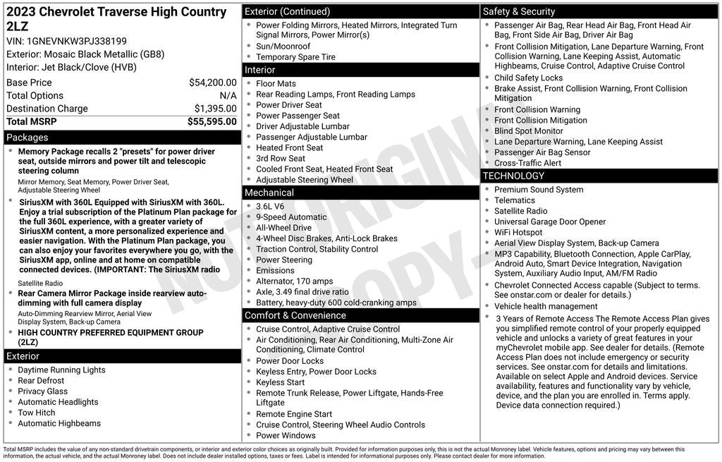 2023 Chevrolet Traverse High Country