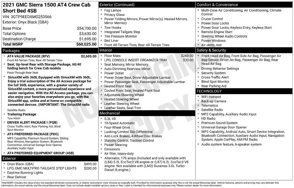 2021 GMC Sierra 1500 AT4