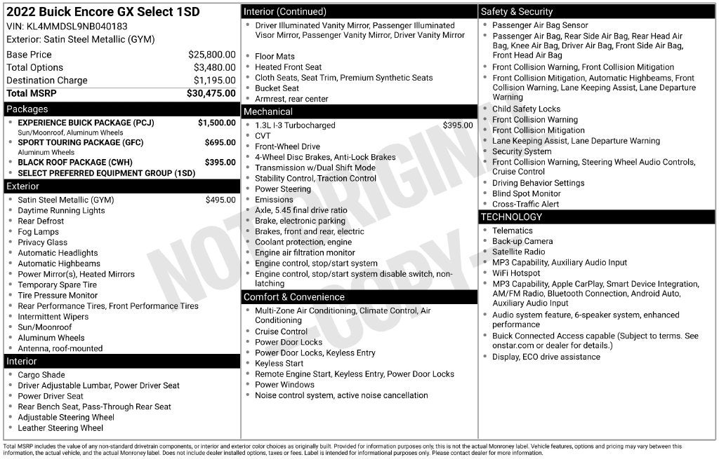 2022 Buick Encore GX Select