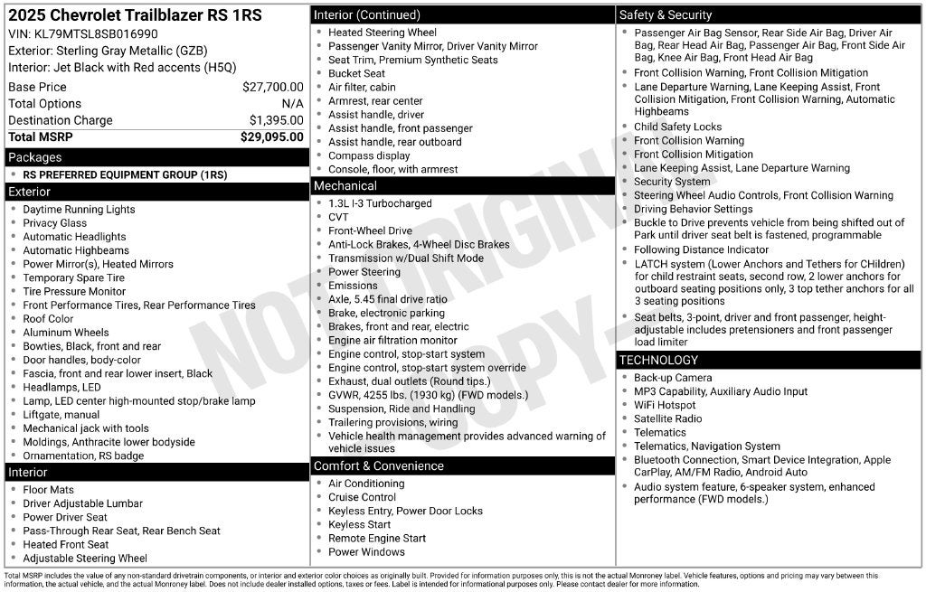 2025 Chevrolet TrailBlazer RS