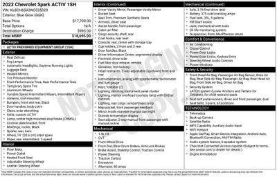 2022 Chevrolet Spark ACTIV