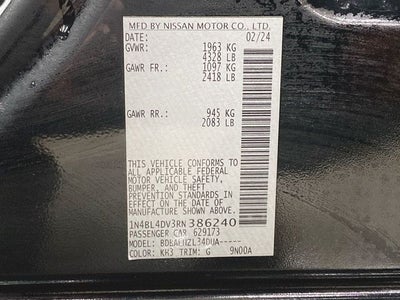 2024 Nissan Altima 2.5 SV