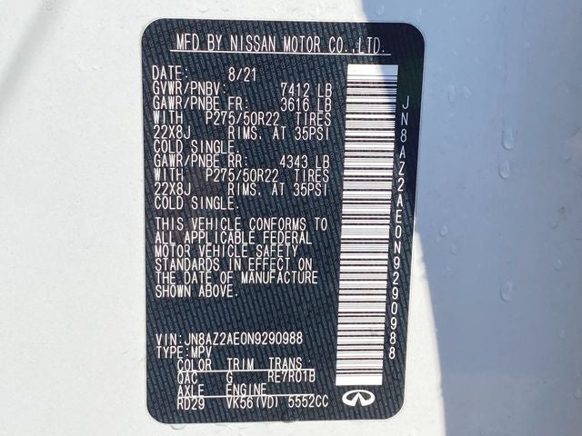 2022 INFINITI QX80 LUXE