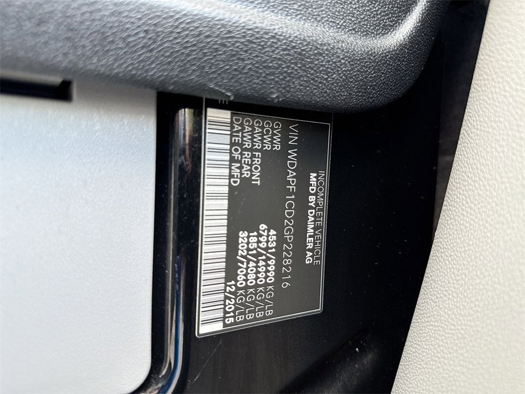 2016 Mercedes-Benz Sprinter Chassis-Cabs 2WD Reg Cab 170" WB