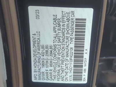 2023 Honda Accord EX