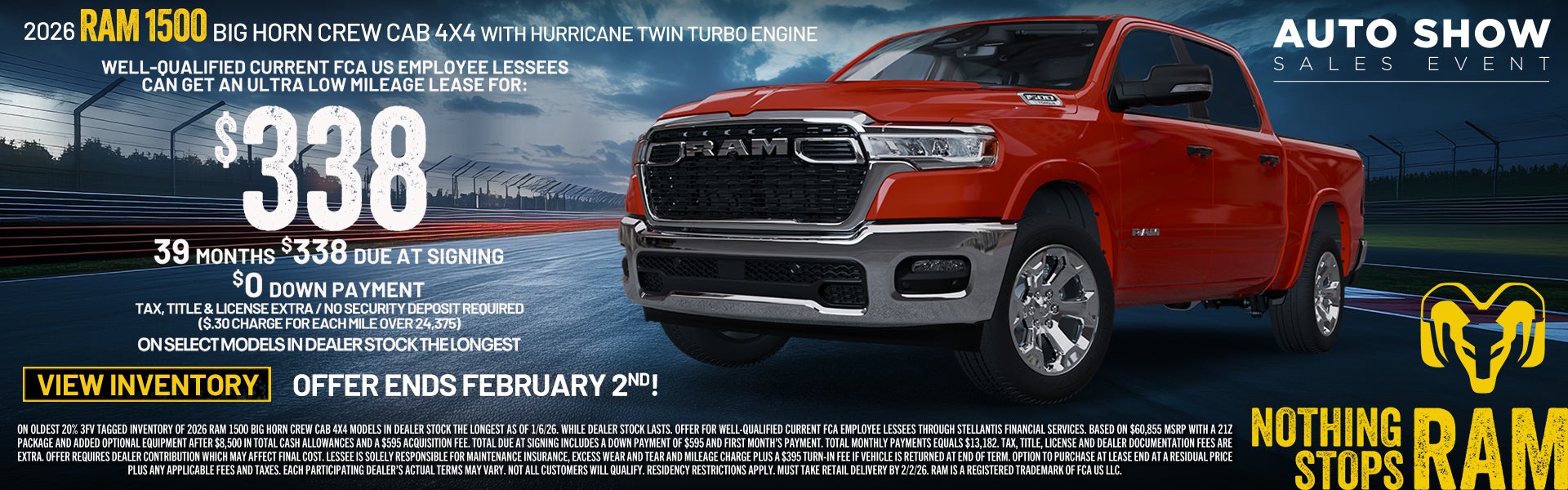 RAM 1500 Big Horn Crew Cab 4X4 with Hurricane Twin Turbo Eng