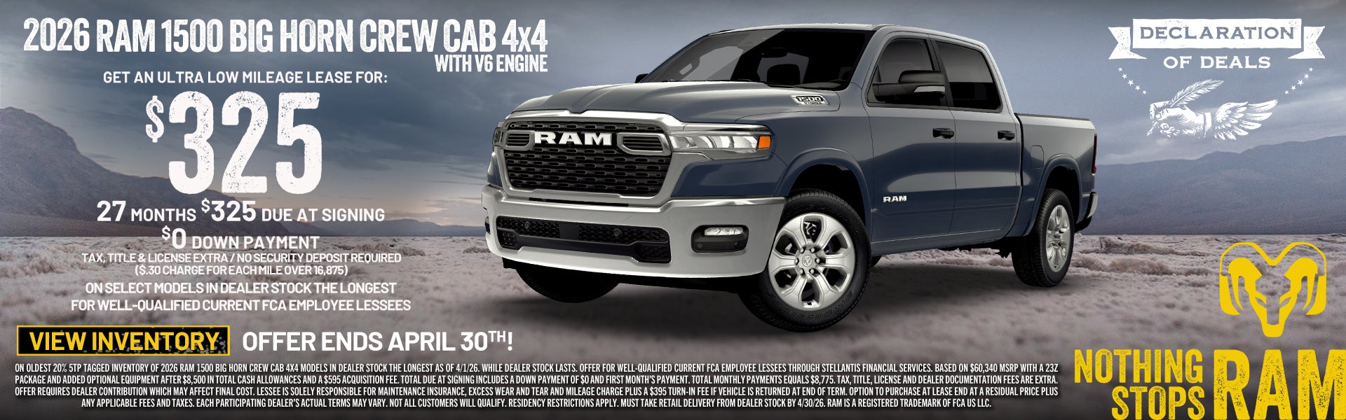 2026 Ram 1500 Lease Special