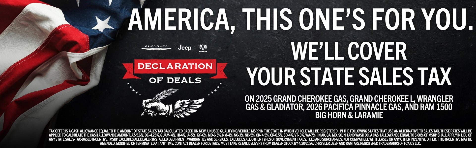 We'll cover your state sales tax